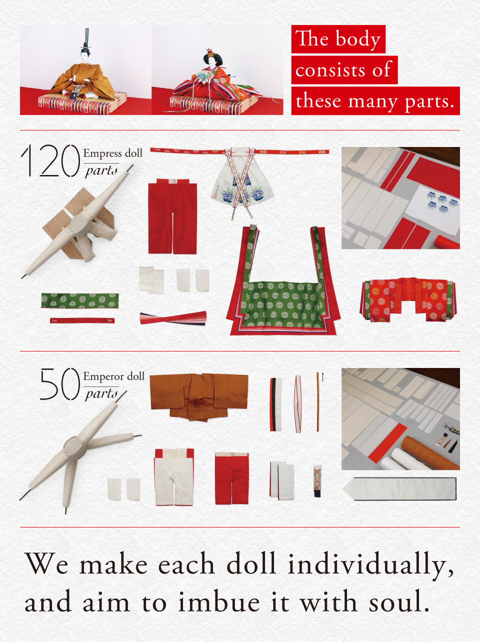 We make each doll individually, and aim to imbue it with soul.